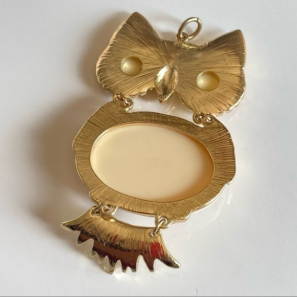 Vintage Gold Owl Pendant - Picture 3 of 4